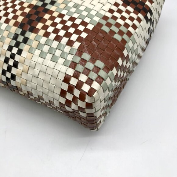 Salvatore Ferragamo Multicolor Woven Leather Gancini Shoulder Bag - Picture 6 of 12